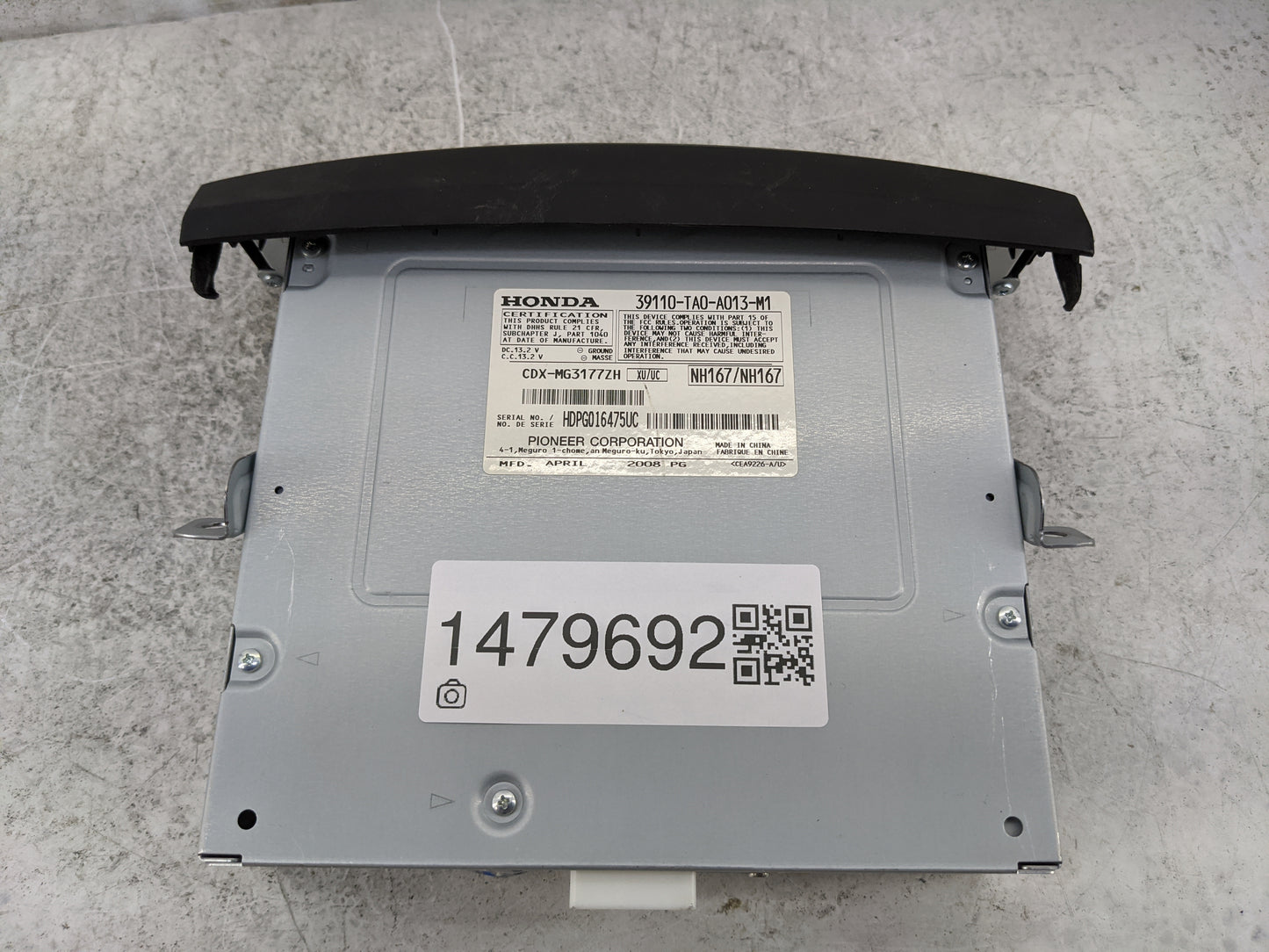 2008-2010 Honda Accord Radio Cd Changer 39110-ta0-a013-m1|cdx-mg3177zh - Oemusedautoparts1.com