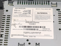 2008-2009 Honda Accord Radio AM FM Cd Player Receiver Replacement P/N:39101-TA0-A620-M1 A6/NH693L Fits Fits 2008 2009 OEM Us