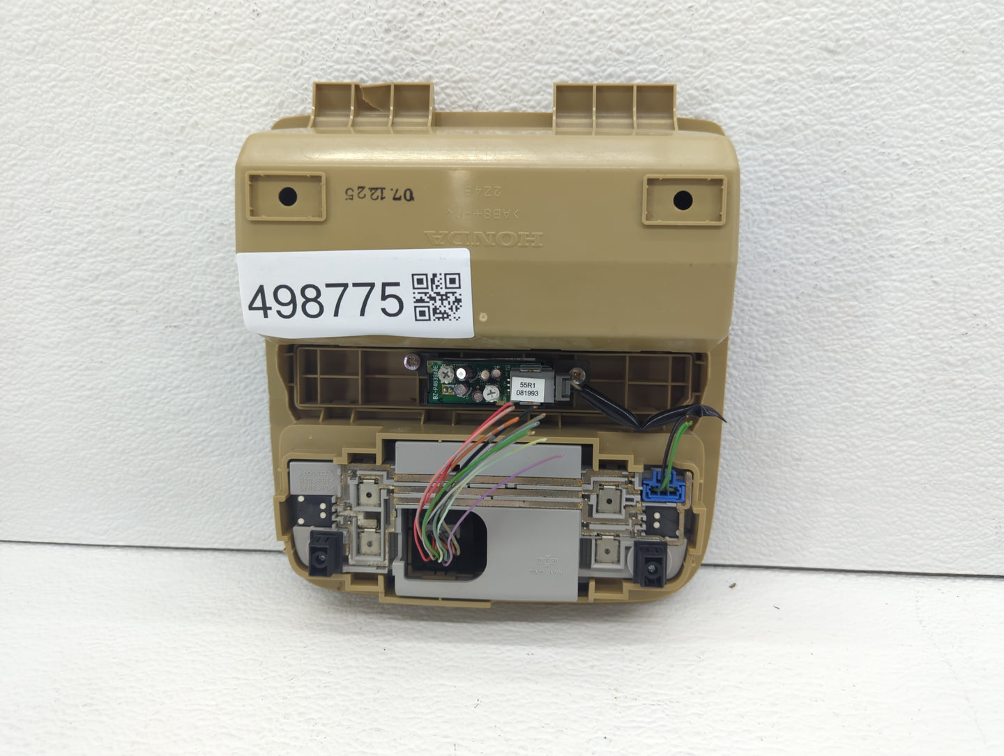 2008 Honda Accord Overhead Roof Console Beige - Oemusedautoparts1.com