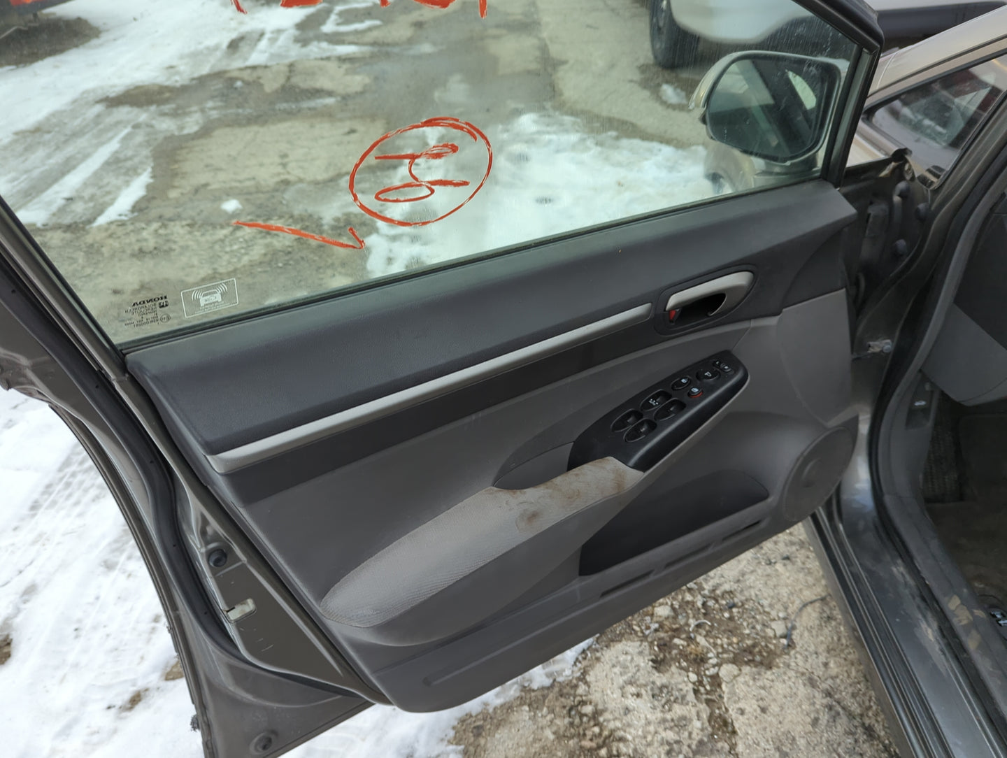 2008 Honda Civic Front Left Driver Interior Door Panel Trim - Oemusedautoparts1.com
