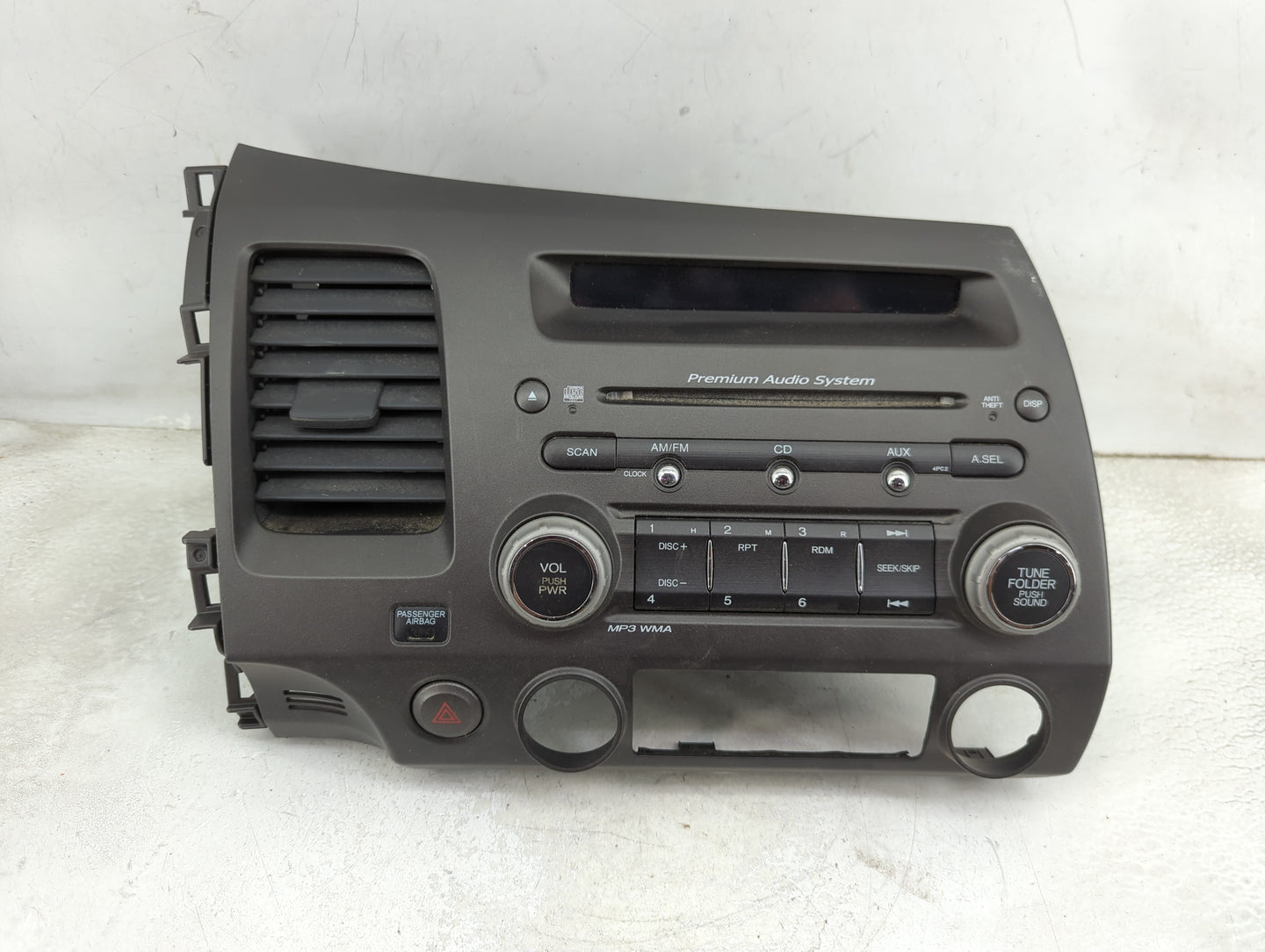 2006-2008 Honda Civic Radio AM FM Cd Player Receiver Replacement P/N:39100-SVA-A20 Fits Fits 2006 2007 2008 OEM Used Auto Pa