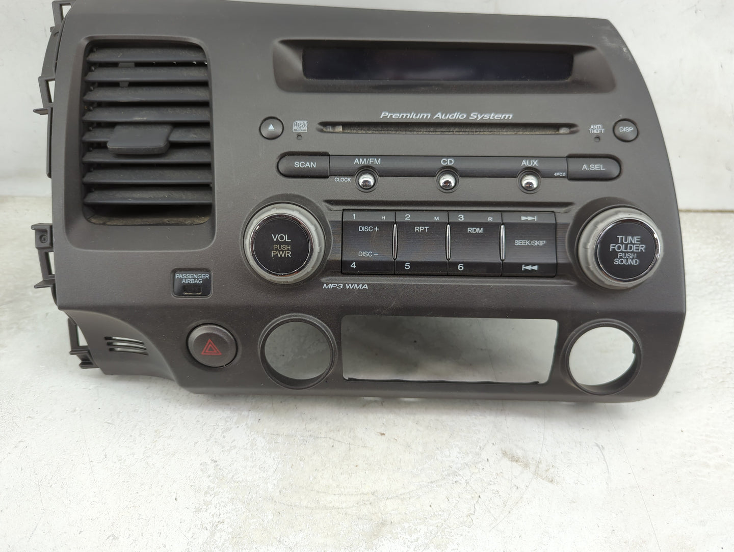 2006-2008 Honda Civic Radio AM FM Cd Player Receiver Replacement P/N:39100-SVA-A20 Fits Fits 2006 2007 2008 OEM Used Auto Pa
