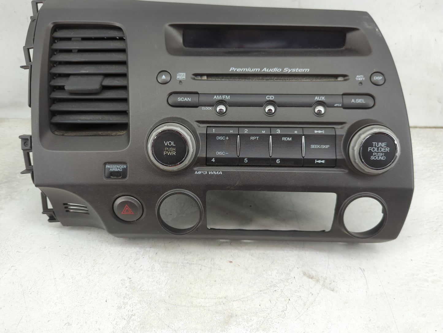 2006-2008 Honda Civic Radio AM FM Cd Player Receiver Replacement P/N:39100-SVA-A20 Fits Fits 2006 2007 2008 OEM Used Auto Pa