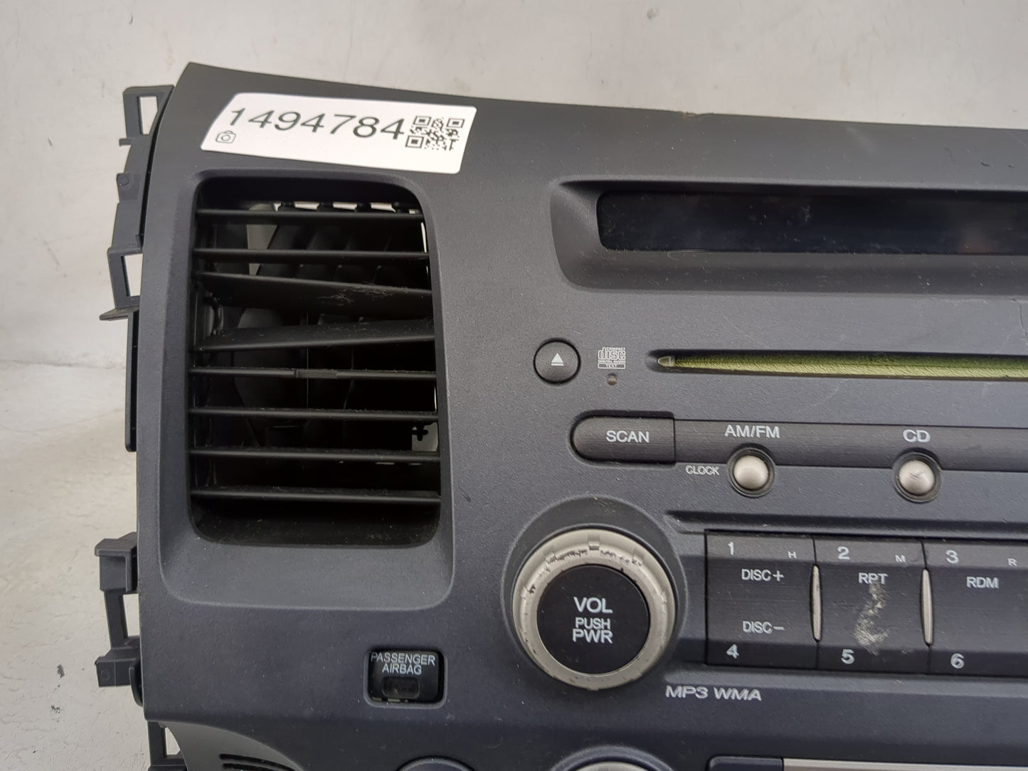 2006-2010 Honda Civic Radio AM FM Cd Player Receiver Replacement P/N:39101-SNA-A610-M1 MF726AJ Fits OEM Used Auto Parts - Oe