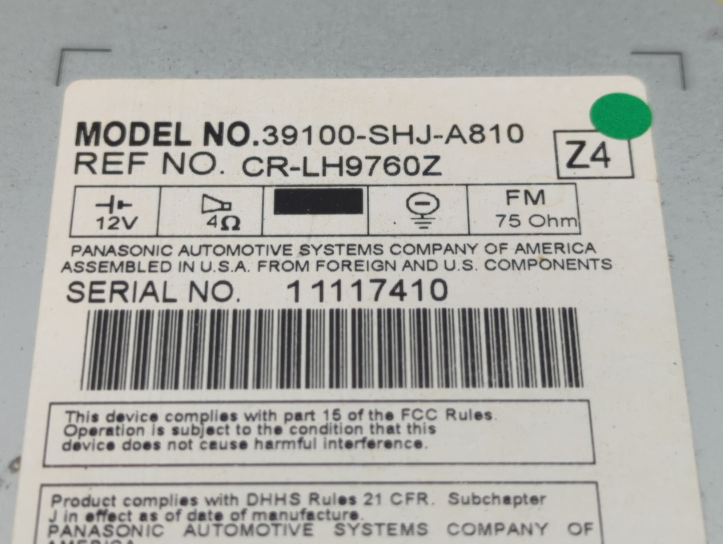 2005-2010 Honda Odyssey Radio AM FM Cd Player Receiver Replacement P/N:39100-SHJ-A310 39100-SHJ-A820 Fits OEM Used Auto Part