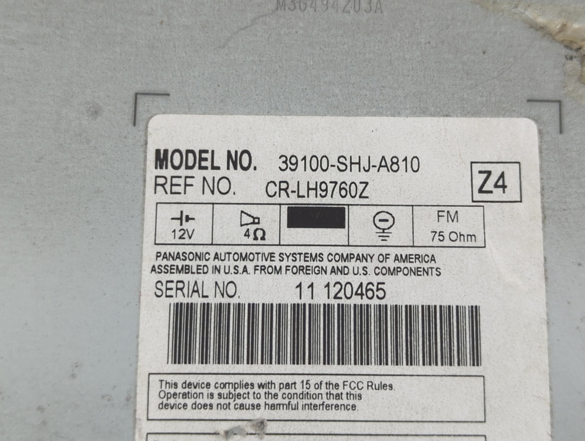 2005-2010 Honda Odyssey Am Fm Cd Player Radio Receiver 548995 - Oemusedautoparts1.com