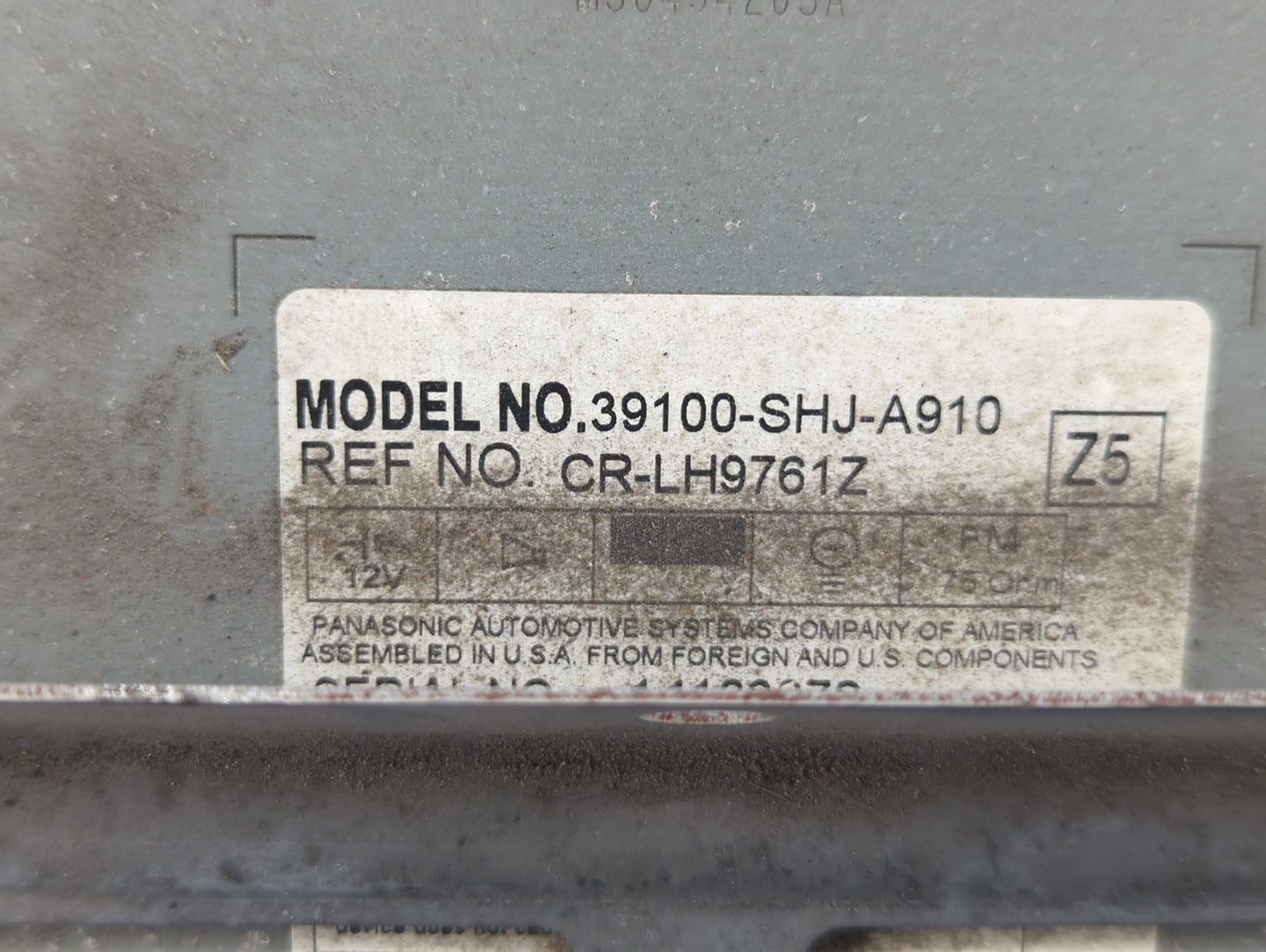 2007-2010 Honda Odyssey Radio AM FM Cd Player Receiver Replacement P/N:39100-SHJ-A910 Fits Fits 2007 2008 2009 2010 OEM Used