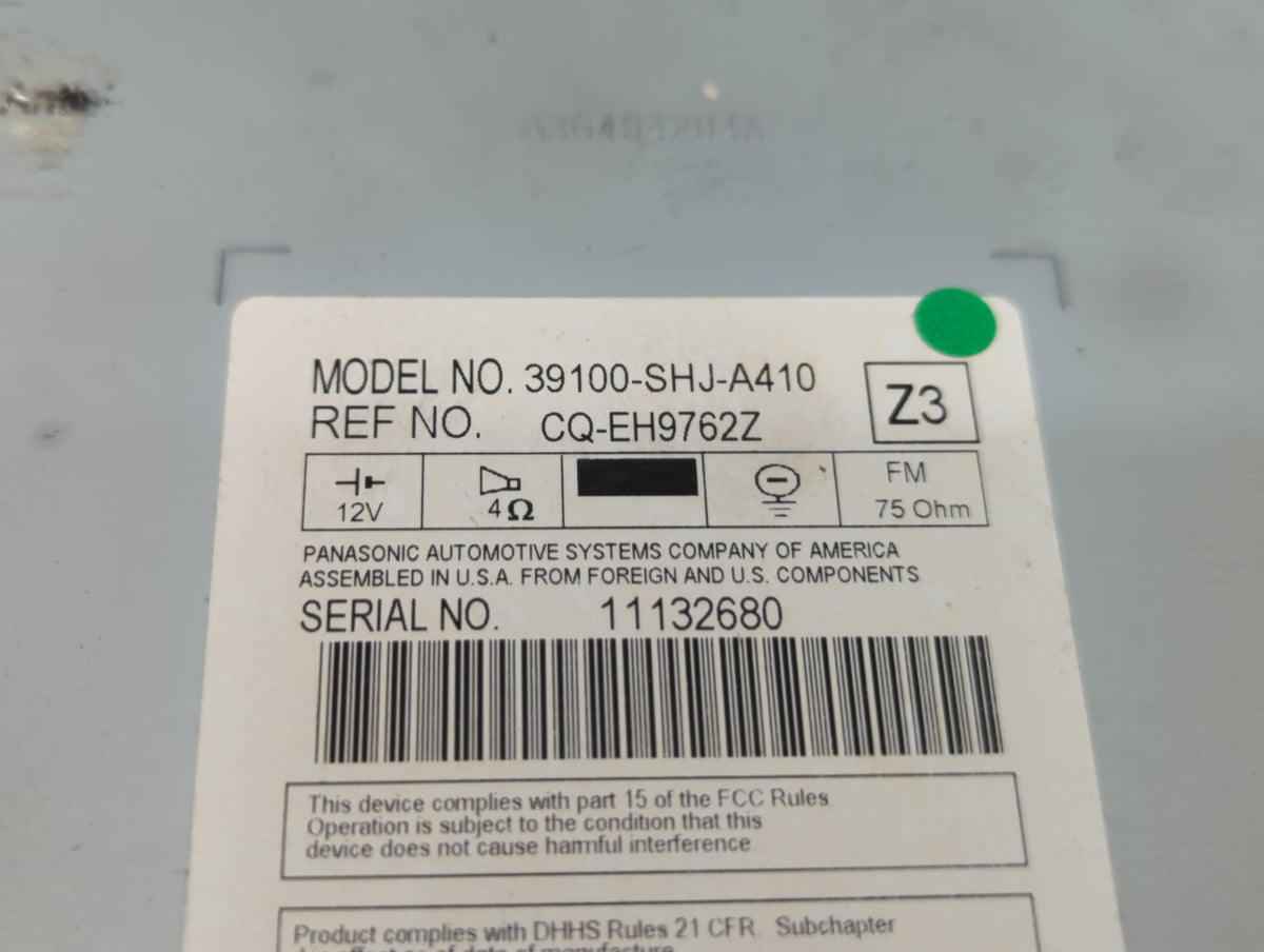 2005-2010 Honda Odyssey Am Fm Cd Player Radio Receiver 577490 - Oemusedautoparts1.com