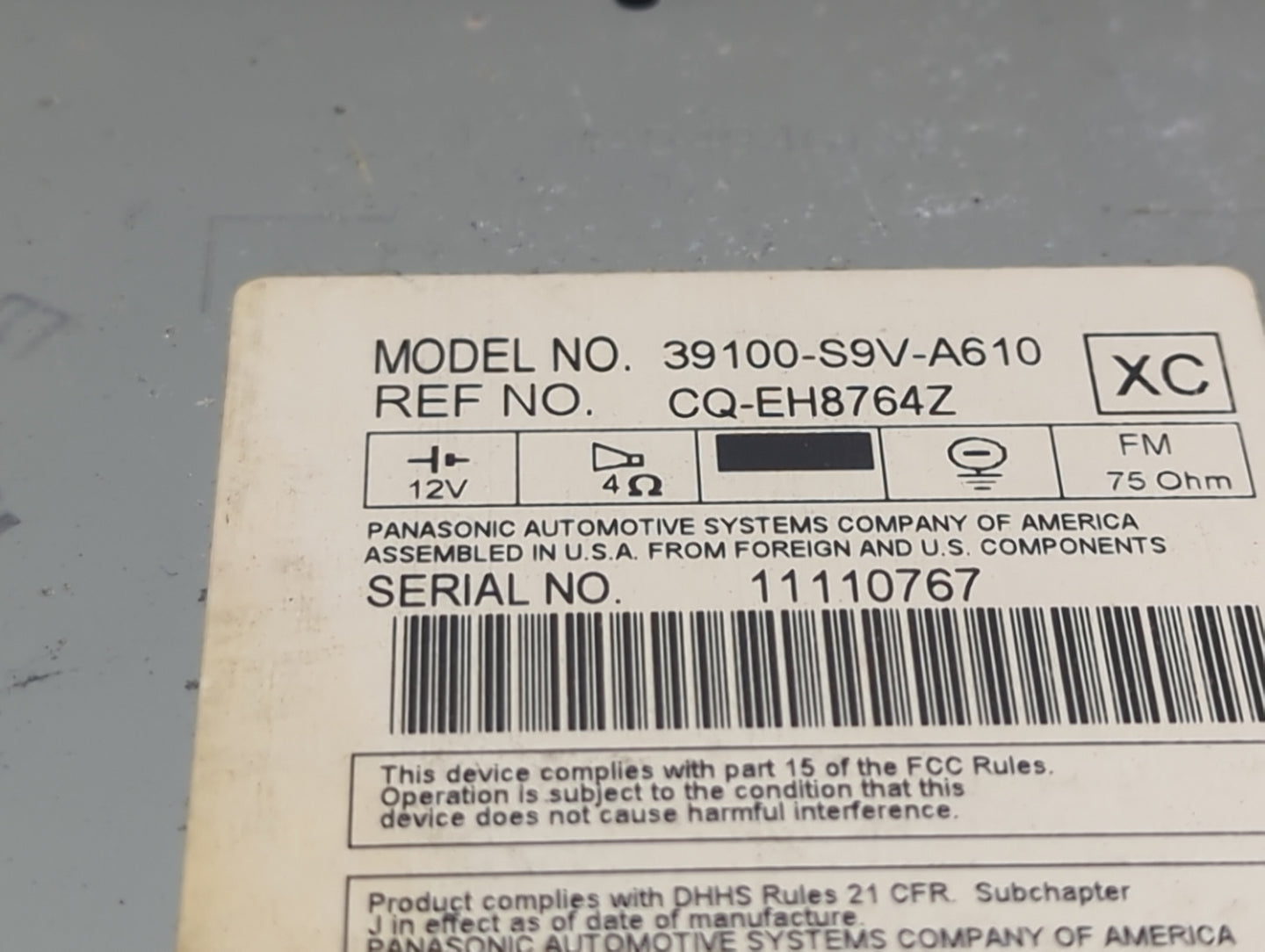 2006-2008 Honda Pilot Radio AM FM Cd Player Receiver Replacement P/N:39100-S9V-A610 CQ-EH8764Z Fits Fits 2006 2007 2008 OEM 