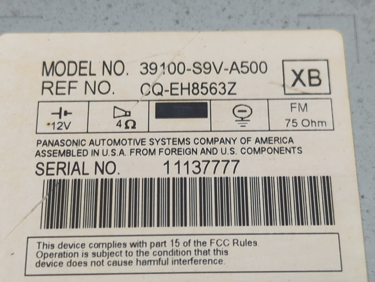 2003-2008 Honda Pilot Radio AM FM Cd Player Receiver Replacement P/N:39100-S9V-A500 Fits OEM Used Auto Parts - Oemusedautopa
