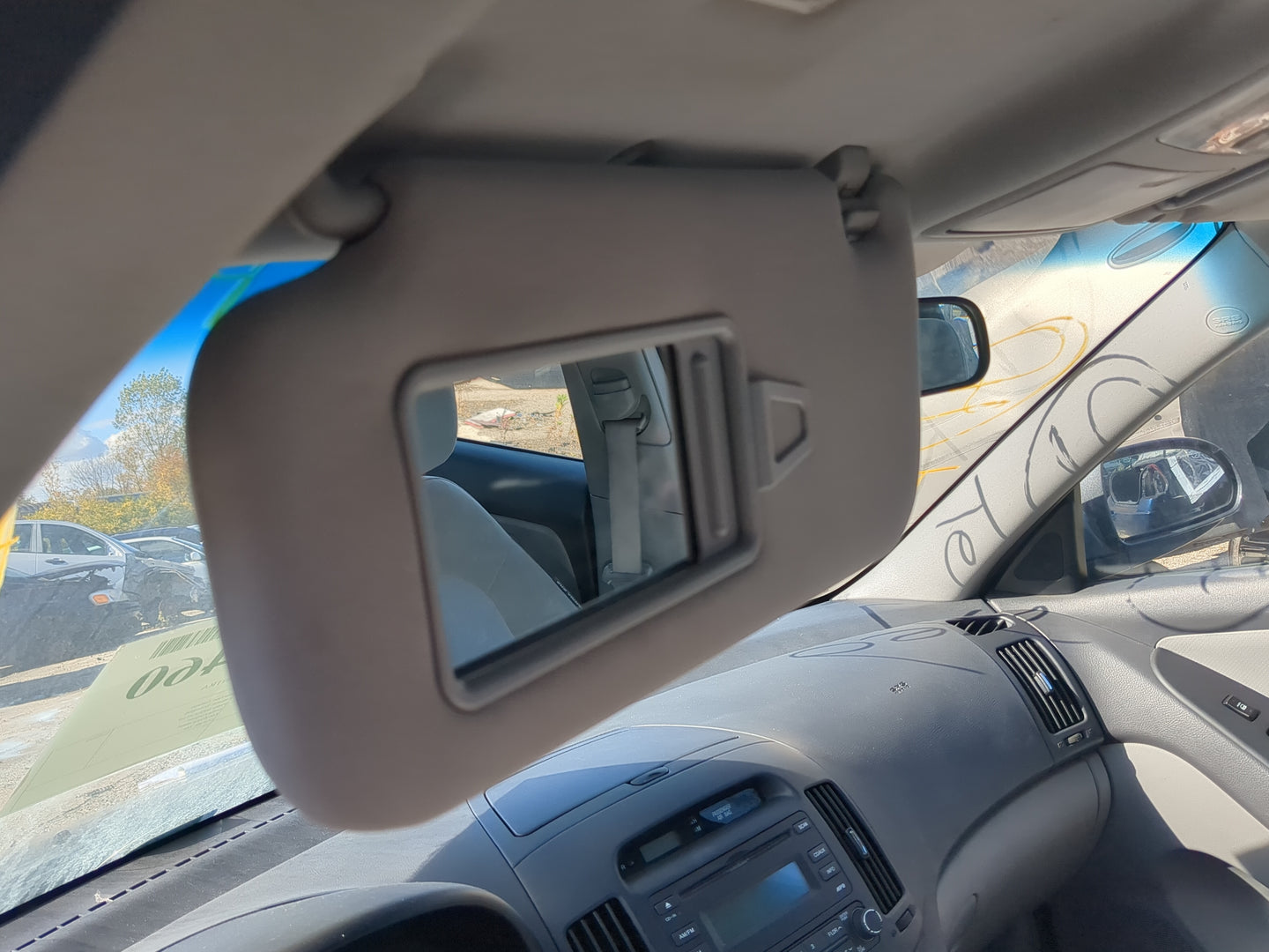 2007-2010 Hyundai Elantra Sun Visor Shade Replacement Driver Left Mirror Fits Fits 2007 2008 2009 2010 OEM Used Auto Parts -