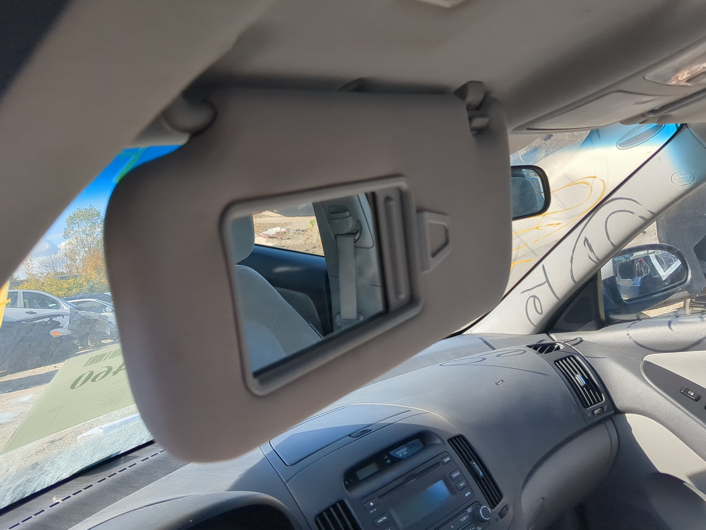 2007-2010 Hyundai Elantra Sun Visor Shade Replacement Driver Left Mirror Fits Fits 2007 2008 2009 2010 OEM Used Auto Parts -