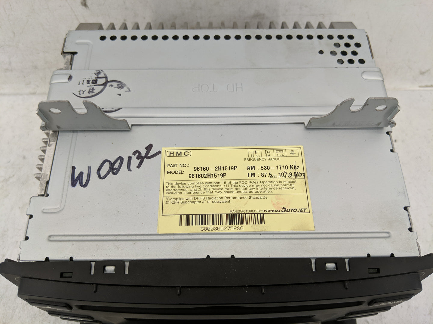 2008 Hyundai Elantra Radio AM FM Cd Player Receiver Replacement P/N:96160-2H1519P Fits OEM Used Auto Parts - Oemusedautopart