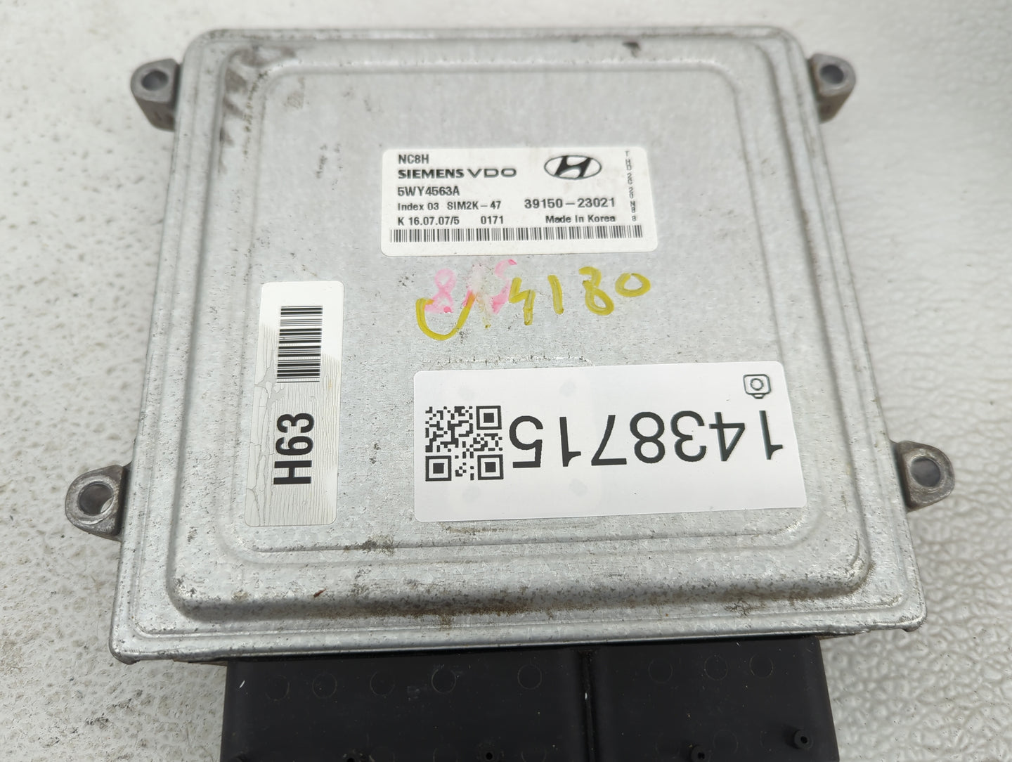 2007-2010 Hyundai Elantra PCM Engine Control Computer ECU ECM PCU OEM P/N:5WY4563A 39150-23021 Fits Fits 2007 2008 2009 2010