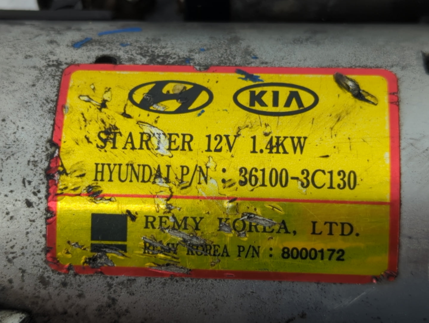 2008 Hyundai Santa Fe Car Starter Motor Solenoid OEM P/N:36100-3C130 Fits Fits 2009 2010 2011 2012 2014 OEM Used Auto Parts 