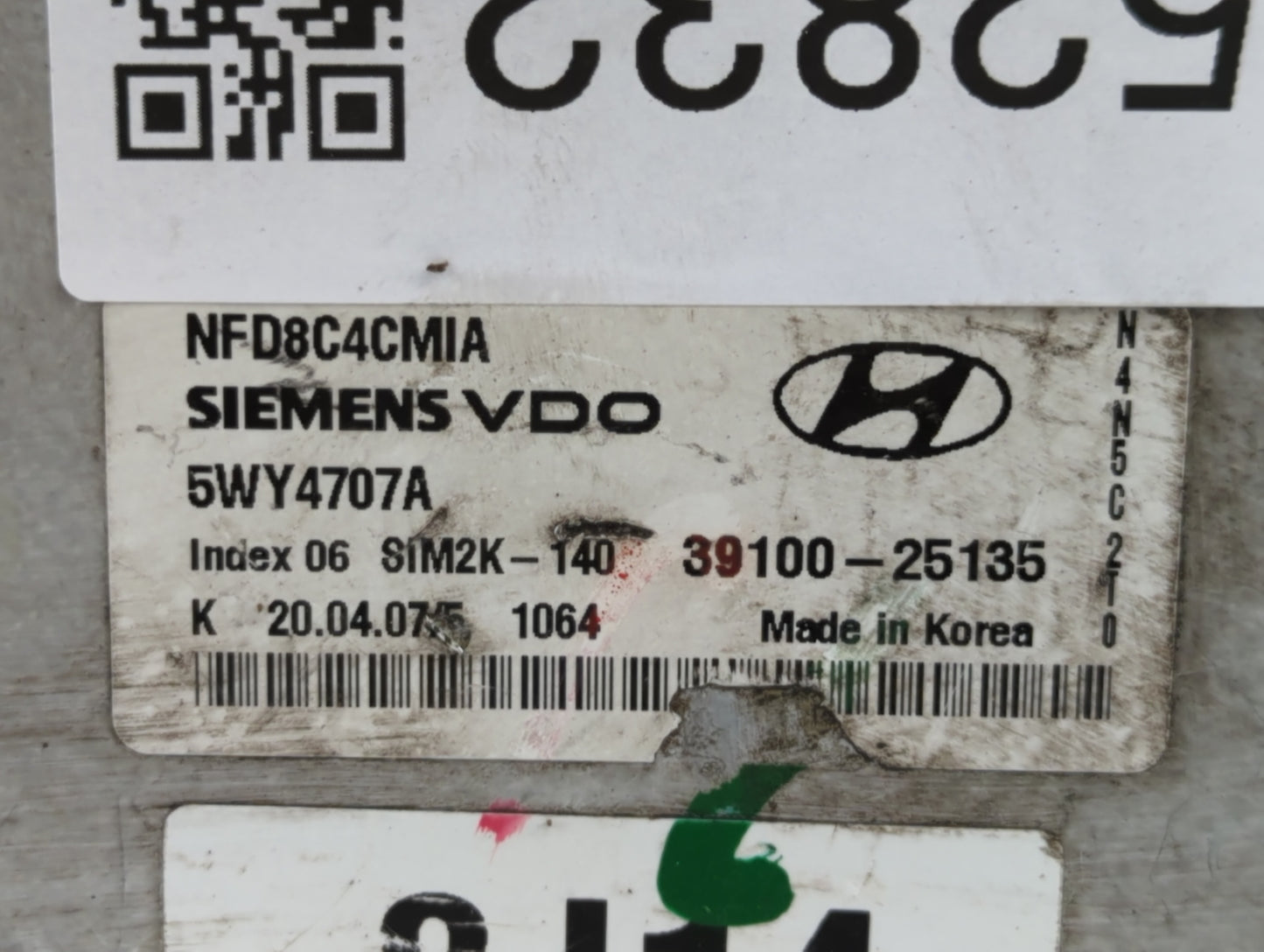 2006-2008 Hyundai Sonata PCM Engine Control Computer ECU ECM PCU OEM P/N:39100-25131 39100-25135 Fits Fits 2006 2007 2008 OE