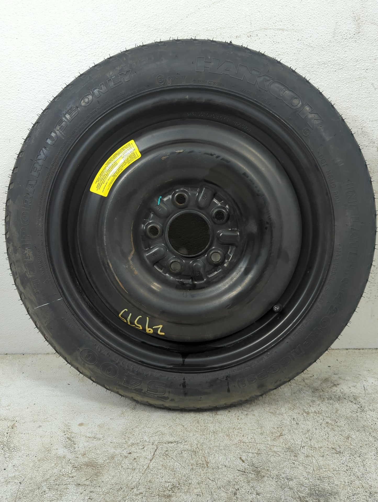 2008 Hyundai Sonata Spare Donut Tire Wheel Rim Oem 5036363 - Oemusedautoparts1.com