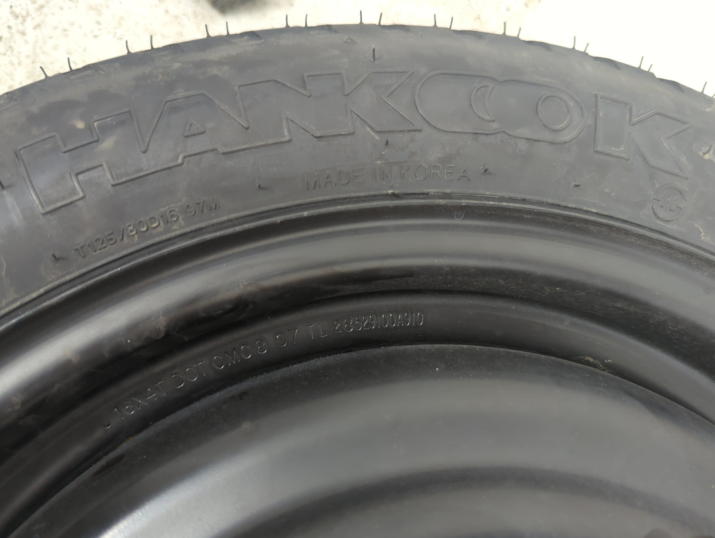 2008 Hyundai Sonata Spare Donut Tire Wheel Rim Oem 5036363 - Oemusedautoparts1.com