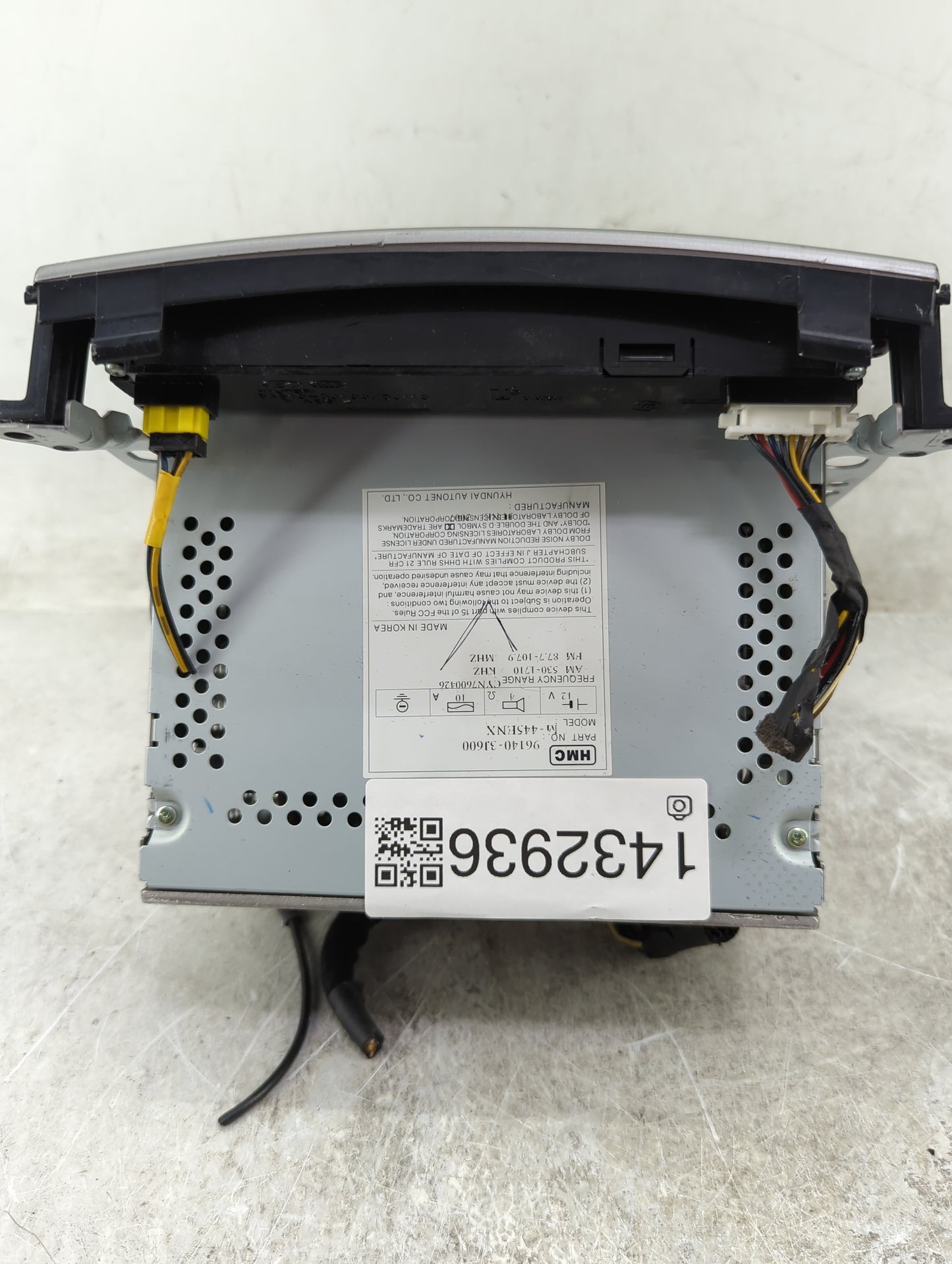 2008 Hyundai Veracruz Radio AM FM Cd Player Receiver Replacement P/N:961403J600 Q-445ENX, 3J505 Fits OEM Used Auto Parts - O
