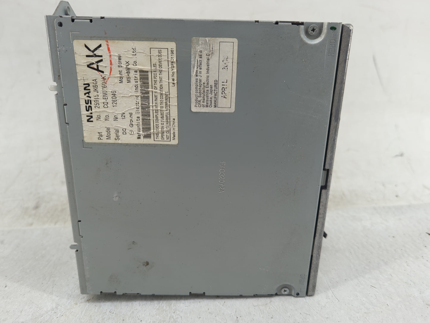 2008 Infiniti G35 Radio AM FM Cd Player Receiver Replacement P/N:25915-JK64A Fits Fits 2009 OEM Used Auto Parts - Oemusedaut