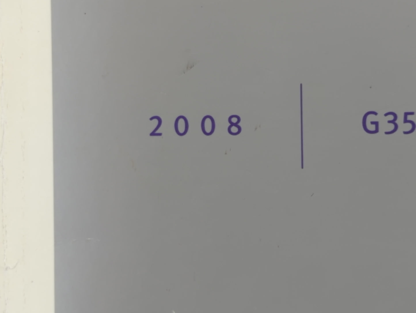 2008 Infiniti G35 Owners Manual Book Guide P/N:OM8E-OV36U1 OEM Used Auto Parts - Oemusedautoparts1.com