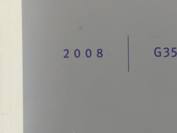2008 Infiniti G35 Owners Manual Book Guide P/N:OM8E-OV36U1 OEM Used Auto Parts