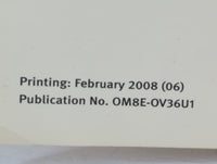 2008 Infiniti G35 Owners Manual Book Guide P/N:OM8E-OV36U1 OEM Used Auto Parts - Oemusedautoparts1.com