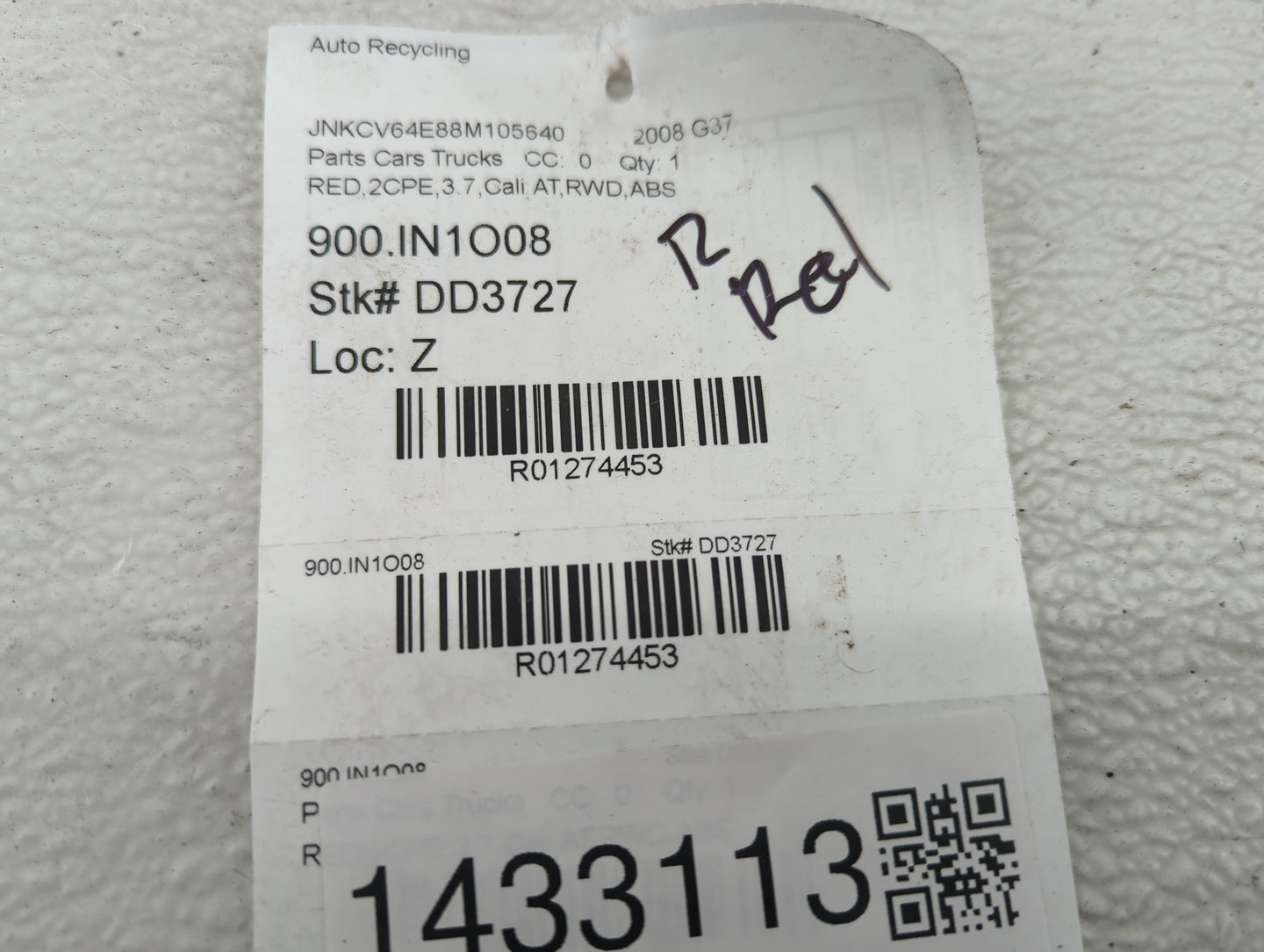 2008 Infiniti G37 Passenger Side View Mirror - Right Door Mirror OEM Used - Oemusedautoparts1.com
