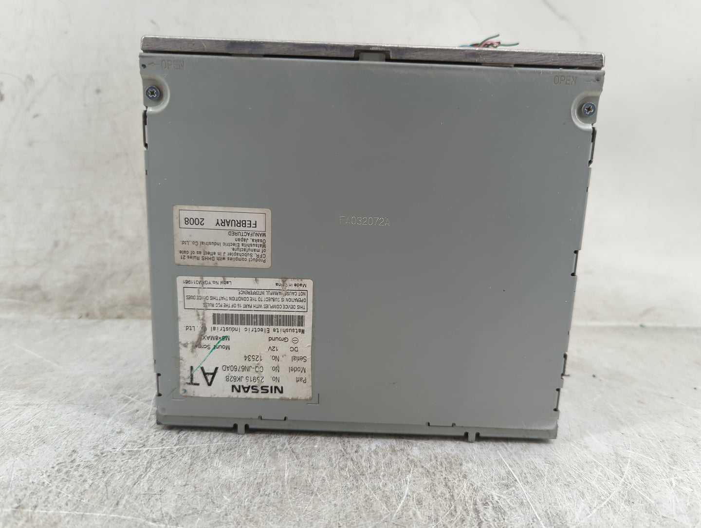 2008 Infiniti G37 Radio AM FM Cd Player Receiver Replacement P/N:25915JK62B CQ-JN6760AD Fits OEM Used Auto Parts - Oemusedau