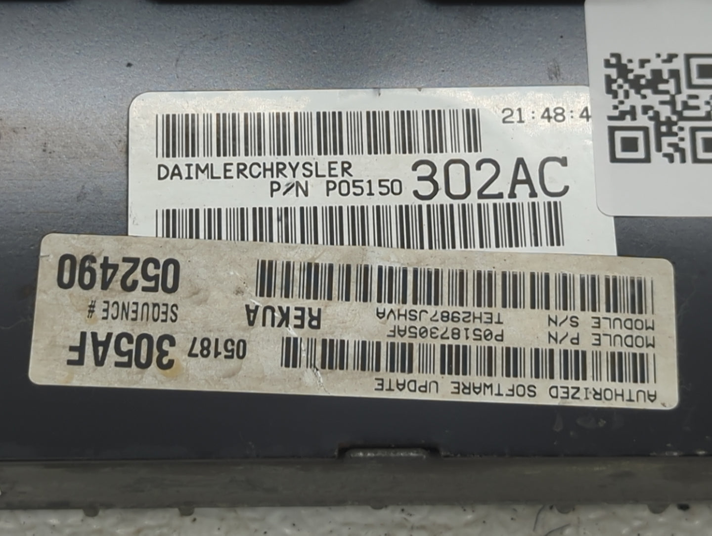 2008 Jeep Grand Cherokee PCM Engine Control Computer ECU ECM PCU OEM P/N:P05150302AC Fits OEM Used Auto Parts - Oemusedautop