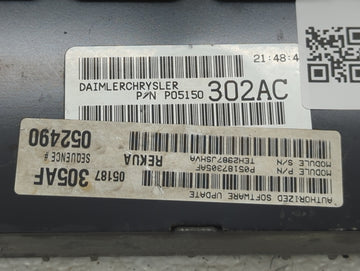 2008 Jeep Grand Cherokee PCM Engine Control Computer ECU ECM PCU OEM P/N:P05150302AC Fits OEM Used Auto Parts
