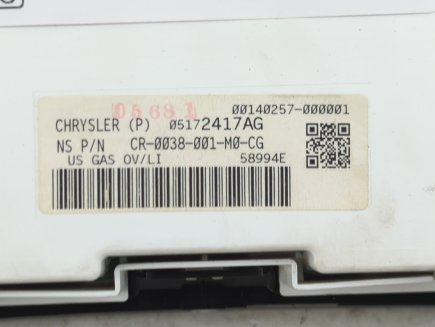 2008 Jeep Grand Cherokee Instrument Cluster Speedometer Gauges P/N:58994E CR-0038-001-M0-CG, 05172417AG Miles: Fits OEM Used