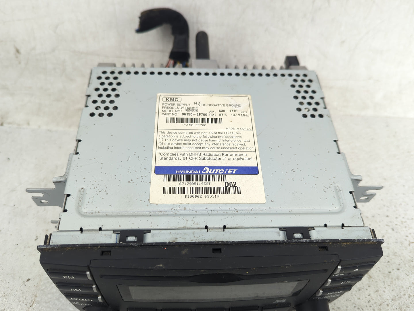 2007-2009 Kia Spectra Radio AM FM Cd Player Receiver Replacement P/N:96150-2F700 Fits Fits 2007 2008 2009 OEM Used Auto Part
