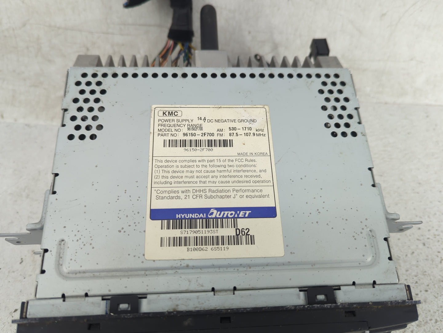 2007-2009 Kia Spectra Radio AM FM Cd Player Receiver Replacement P/N:96150-2F700 Fits Fits 2007 2008 2009 OEM Used Auto Part