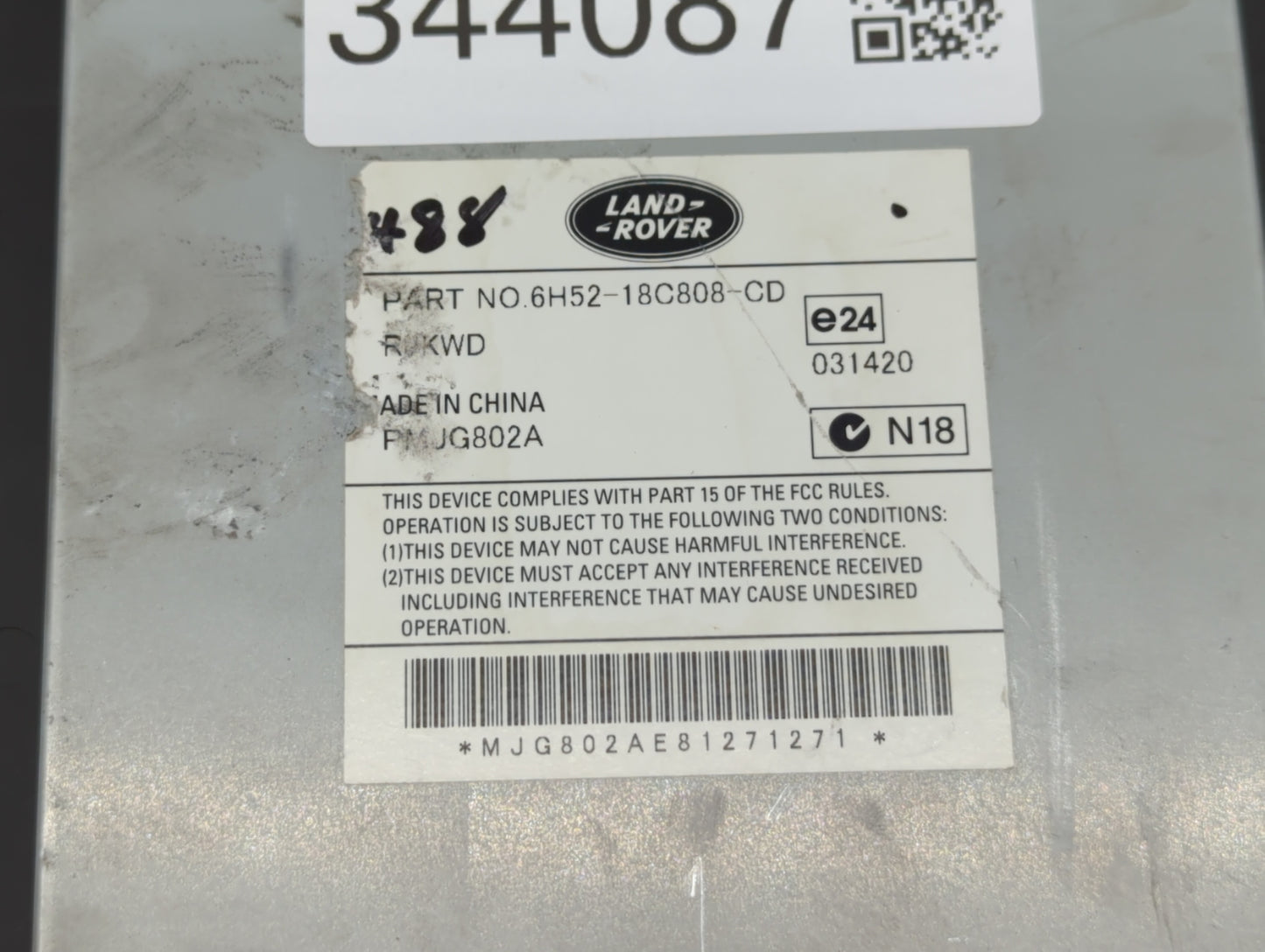 2008-2012 Land Rover Lr2 Radio AM FM Cd Player Receiver Replacement P/N:6H52-18C808-CD 6H52-18C808-BJ Fits OEM Used Auto Par