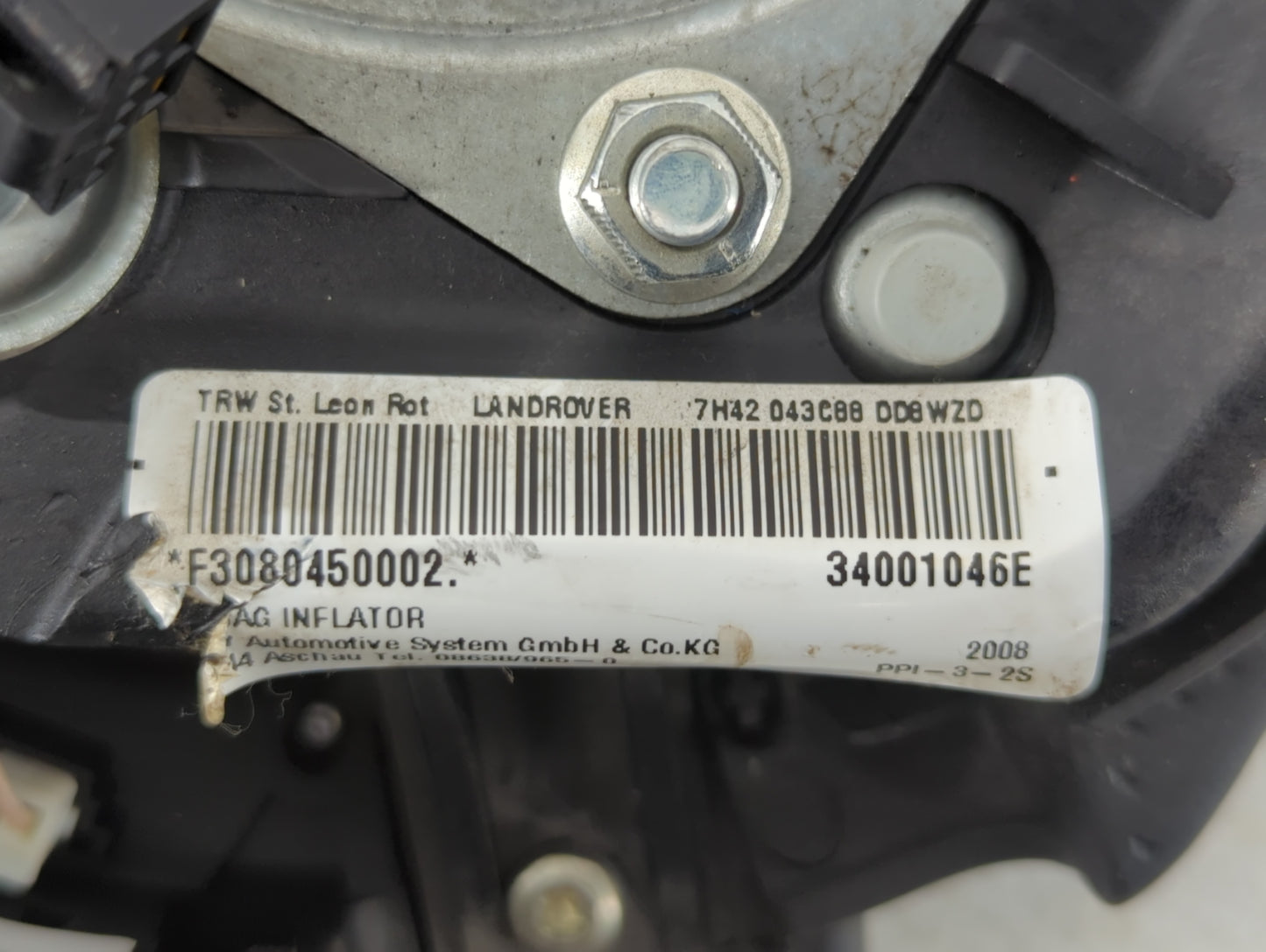 2007-2009 Land Rover Range Rover Air Bag Driver Left Steering Wheel Mounted P/N:F3080450002 Fits Fits 2007 2008 2009 OEM Use