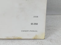2008 Lexus Es350 Owners Manual Book Guide P/N:01999-33809 OEM Used Auto Parts - Oemusedautoparts1.com