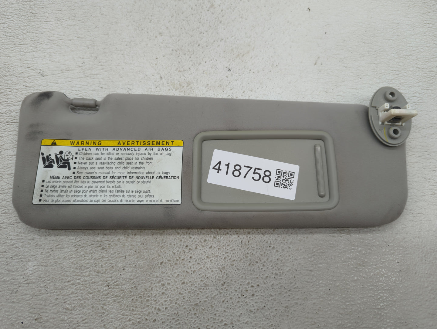 2007-2009 Lexus Es350 Sun Visor Shade Replacement Passenger Right Mirror Fits Fits 2007 2008 2009 OEM Used Auto Parts - Oemu