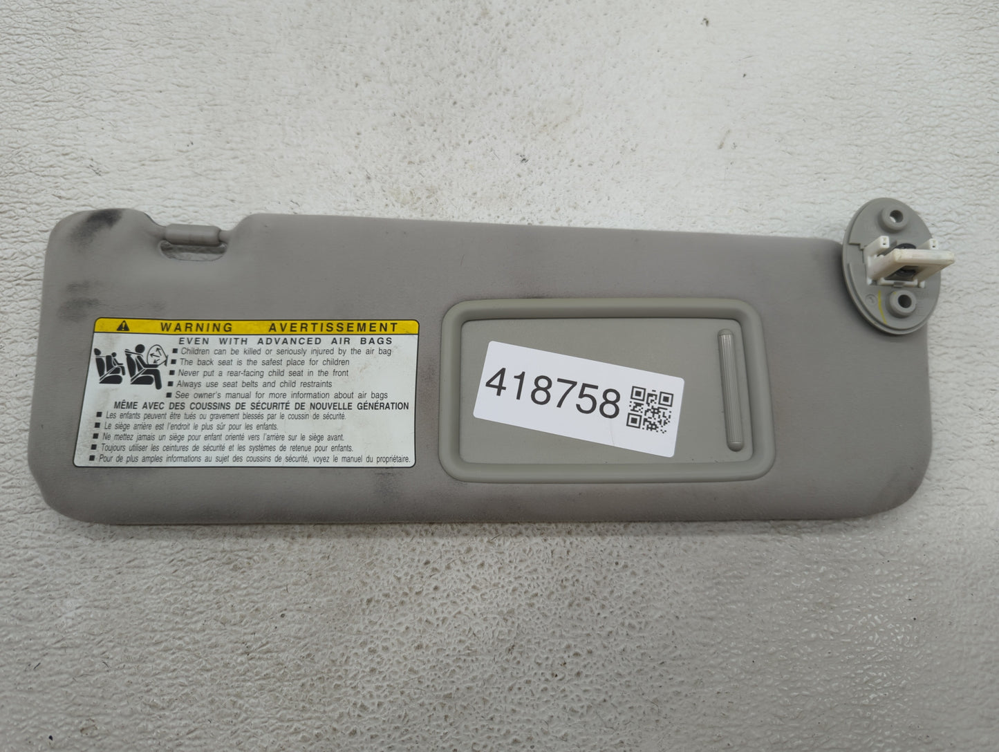 2007-2009 Lexus Es350 Sun Visor Shade Replacement Passenger Right Mirror Fits Fits 2007 2008 2009 OEM Used Auto Parts - Oemu
