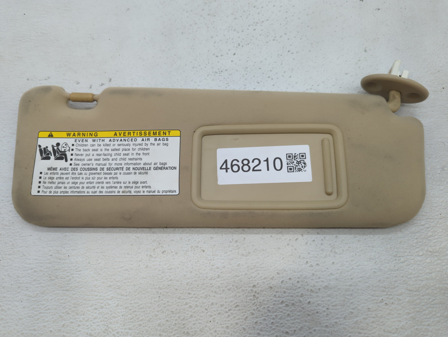 2007-2009 Lexus Es350 Sun Visor Shade Replacement Passenger Right Mirror Fits Fits 2007 2008 2009 OEM Used Auto Parts - Oemu
