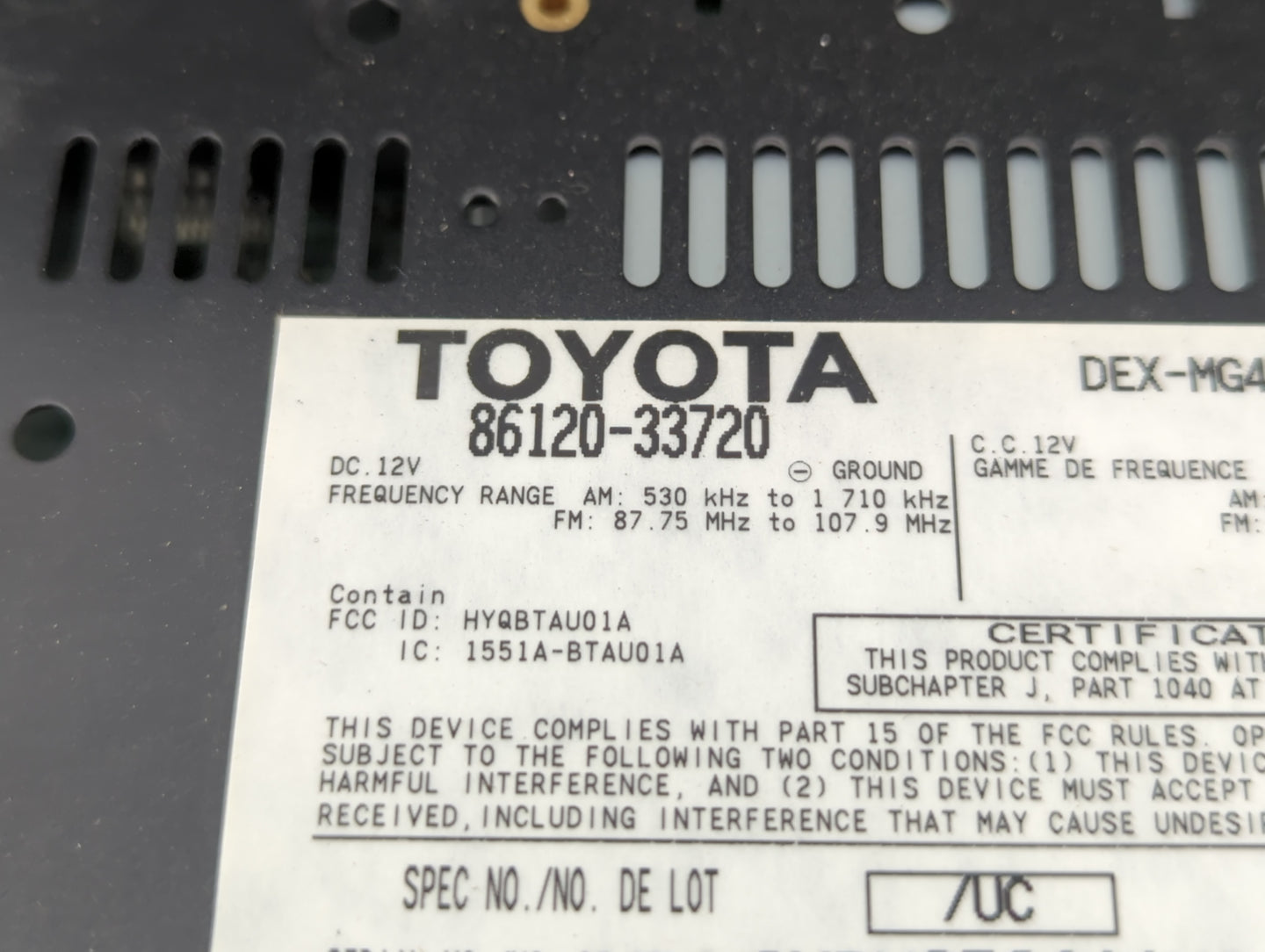 2007-2009 Lexus Es350 Am Fm Cd Player Radio Receiver - Oemusedautoparts1.com