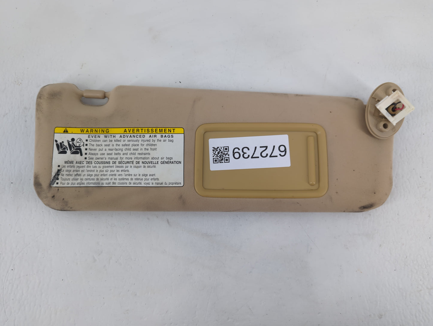 2007-2009 Lexus Es350 Sun Visor Shade Replacement Passenger Right Mirror Fits Fits 2007 2008 2009 OEM Used Auto Parts - Oemu