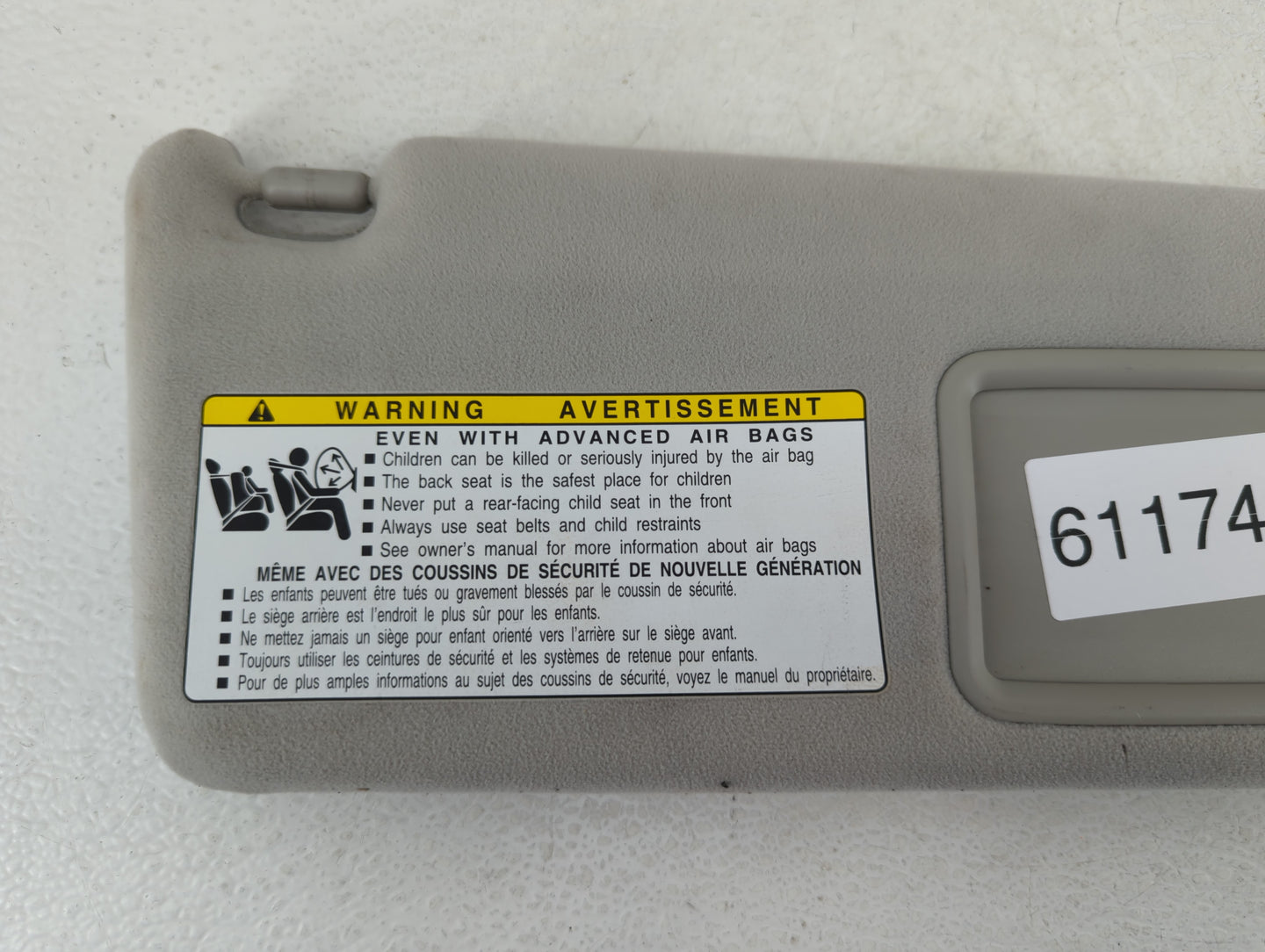 2007-2011 Lexus Gs350 Sun Visor Shade Replacement Passenger Right Mirror Fits Fits 2007 2008 2009 2010 2011 OEM Used Auto Pa