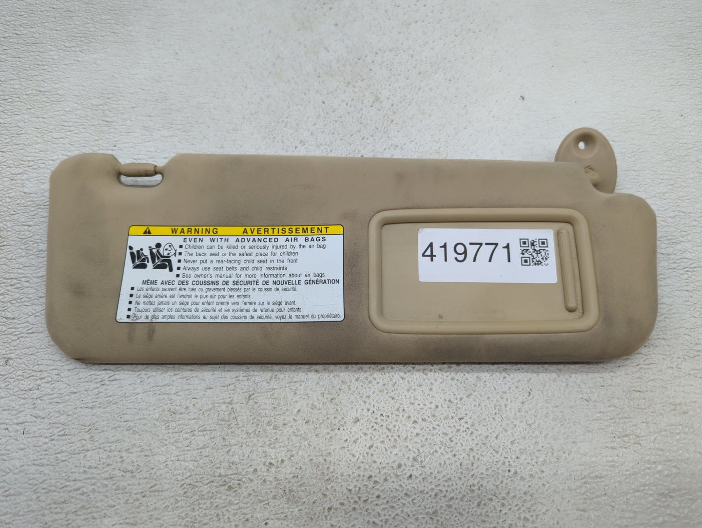 2007-2009 Lexus Ls460 Sun Visor Shade Replacement Passenger Right Mirror Fits Fits 2007 2008 2009 OEM Used Auto Parts - Oemu