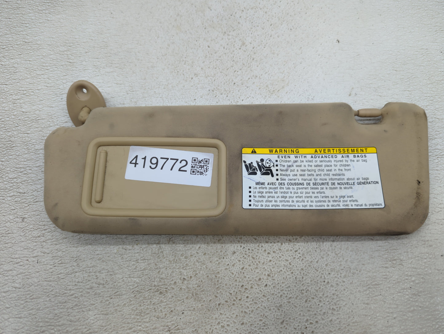 2007-2009 Lexus Ls460 Sun Visor Shade Replacement Driver Left Mirror Fits Fits 2007 2008 2009 OEM Used Auto Parts - Oemuseda