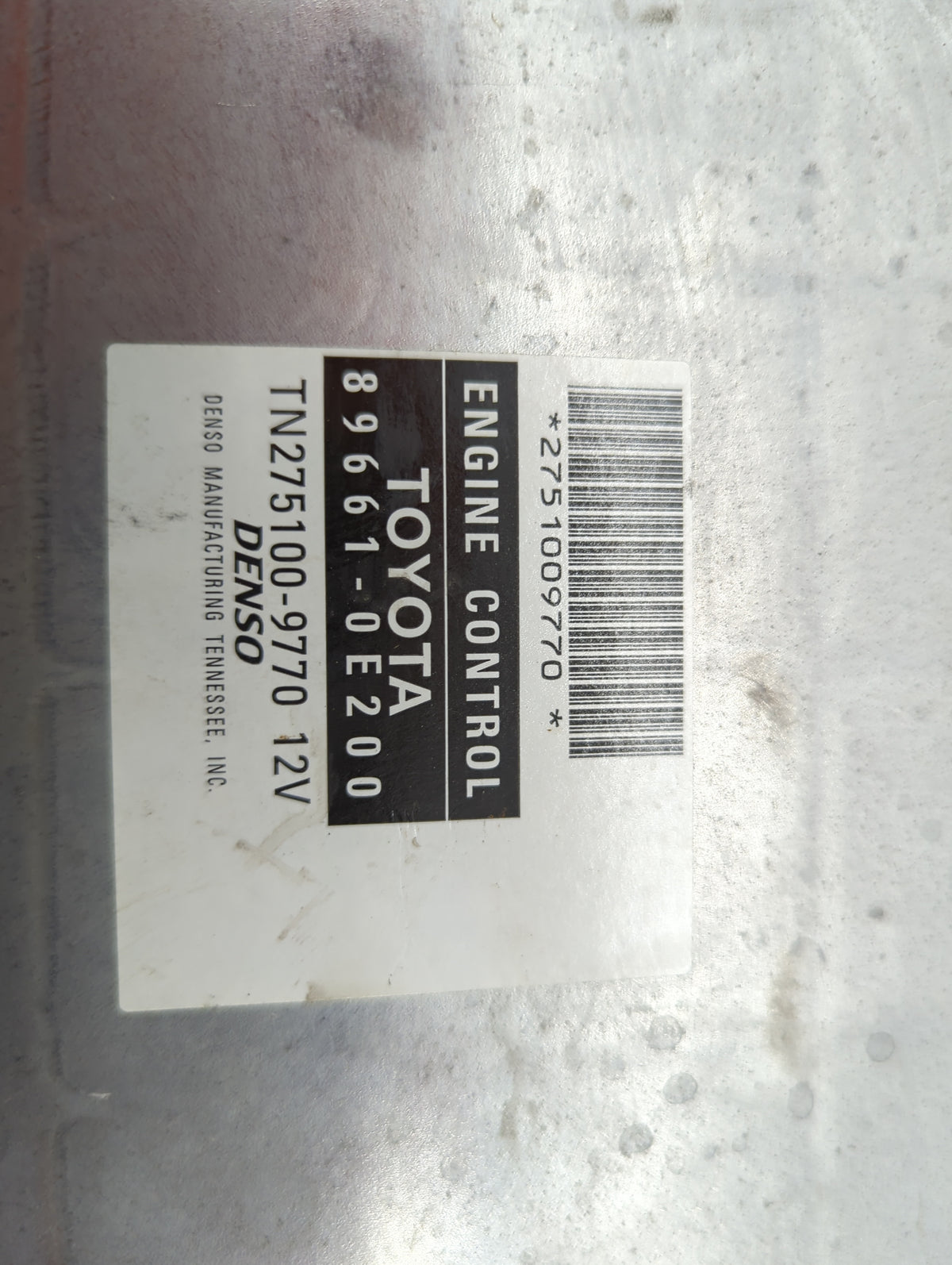 2007-2008 Lexus Rx350 PCM Engine Control Computer ECU ECM PCU OEM P/N:89661-0E200 TN275100-9770 Fits Fits 2007 2008 OEM Used