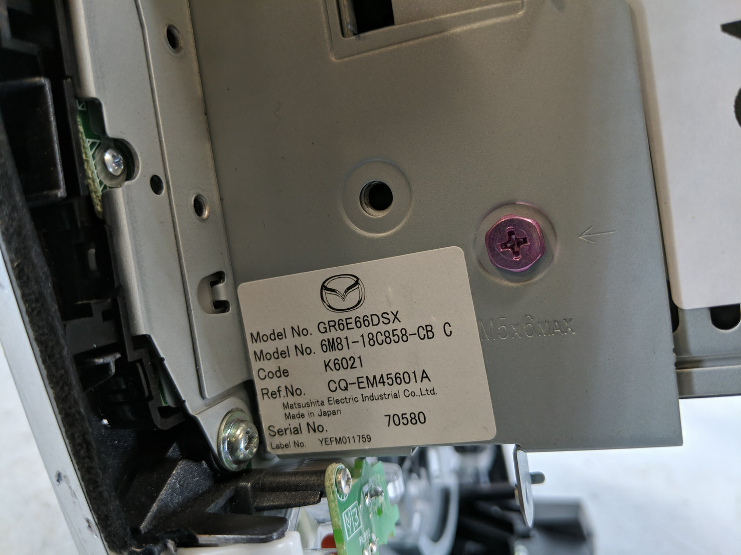 2006-2008 Mazda 6 Radio AM FM Cd Player Receiver Replacement P/N:6M81-18C858-CB C Fits Fits 2006 2007 2008 OEM Used Auto Par