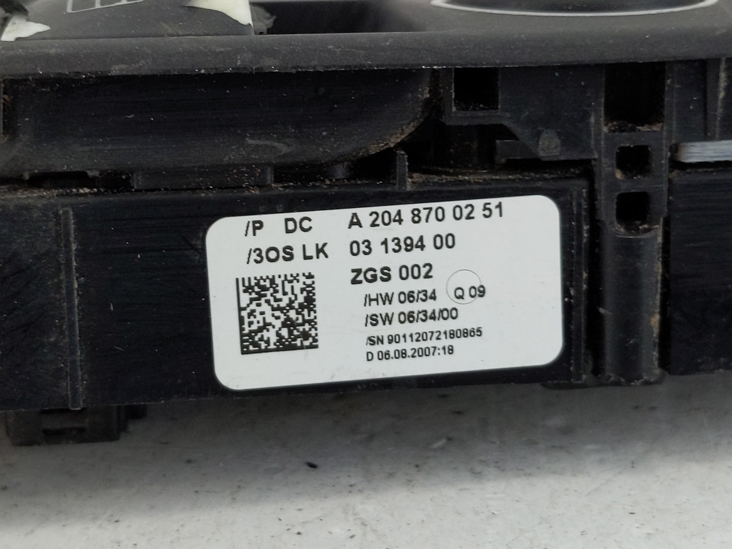 2008-2010 Mercedes-Benz C300 Master Power Window Switch Replacement Driver Side Left P/N:DCA 204 905 4005 Fits OEM Used Auto