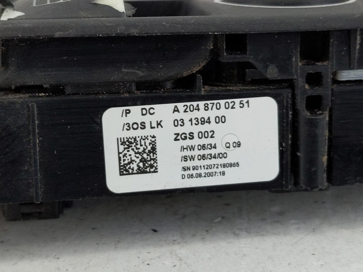 2008-2010 Mercedes-Benz C300 Master Power Window Switch Replacement Driver Side Left P/N:DCA 204 905 4005 Fits OEM Used Auto