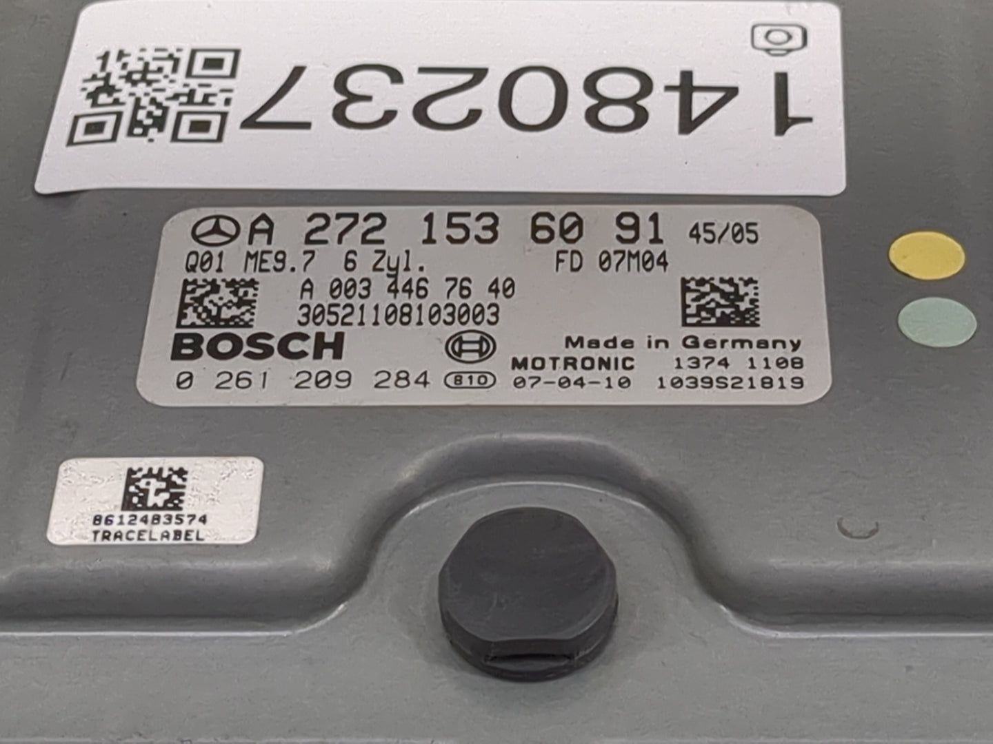 2007-2009 Mercedes-Benz Clk350 PCM Engine Control Computer ECU ECM PCU OEM P/N:A2721536091 0261209284 Fits OEM Used Auto Par